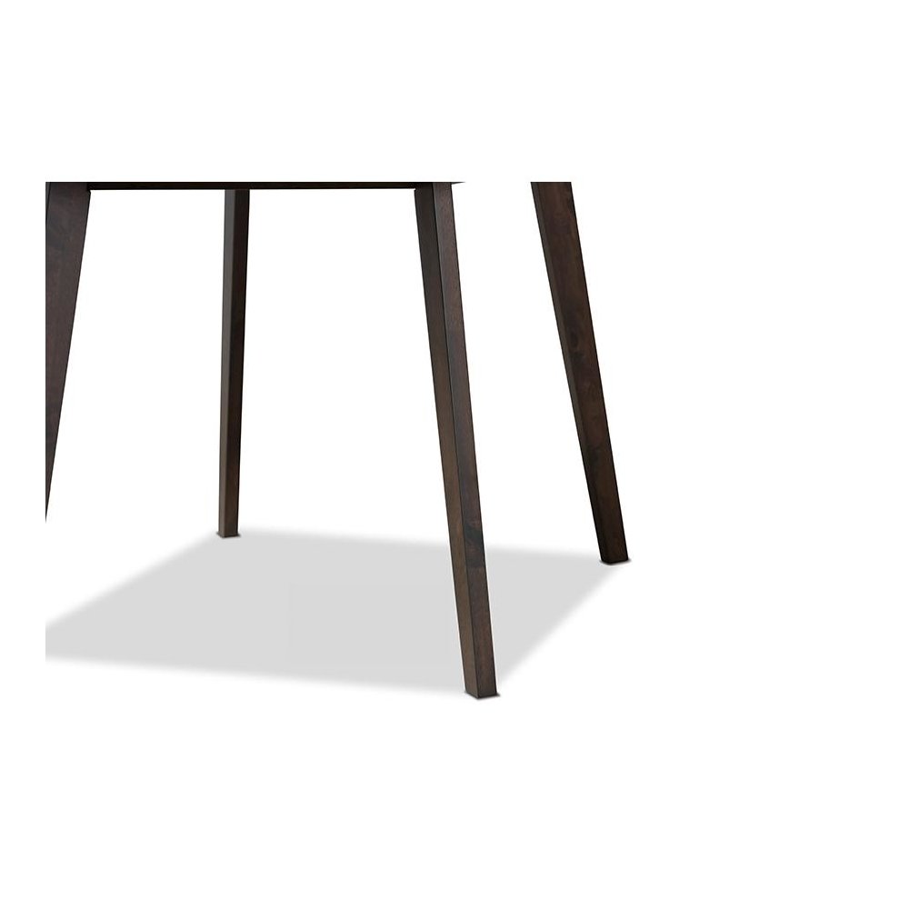Britte Mid-Century Modern Dark Oak Brown Finished Square Wood Dining Table