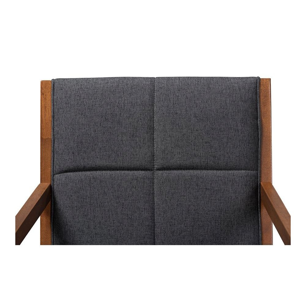 Baxton Studio Theresa Dark Grey and Walnut Effect 2-Piece Chair Set