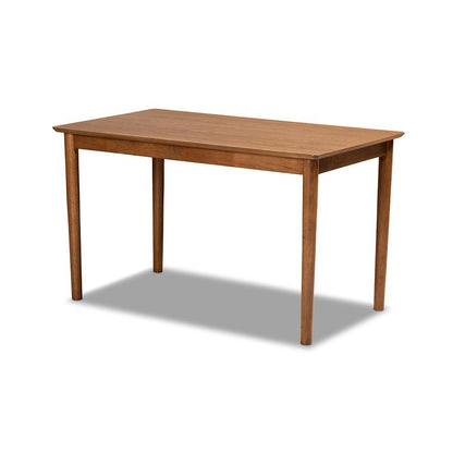 Dark Grey Fabric Upholstered and Walnut Brown Finished Wood 5-Piece Dining Set