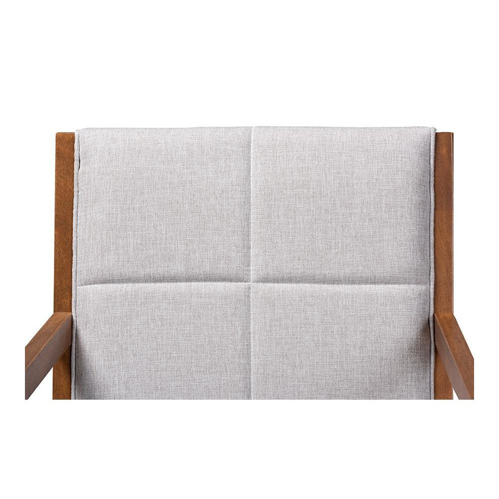 Baxton Studio Theresa Greige and Walnut Effect 2-Piece Chair Set