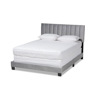 Full Size Panel Bed with Channel Tufted Headboard