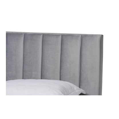 Full Size Panel Bed with Channel Tufted Headboard