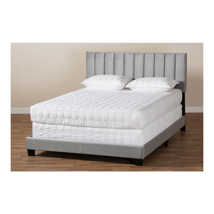 Full Size Panel Bed with Channel Tufted Headboard