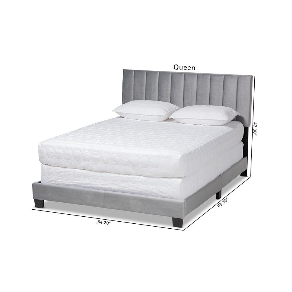 Full Size Panel Bed with Channel Tufted Headboard
