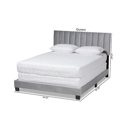Full Size Panel Bed with Channel Tufted Headboard