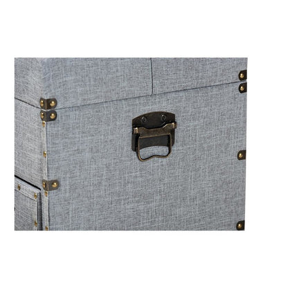 Flynn Modern Transitional Grey Fabric Upholstered 2-Drawer Storage Trunk Ottoman
