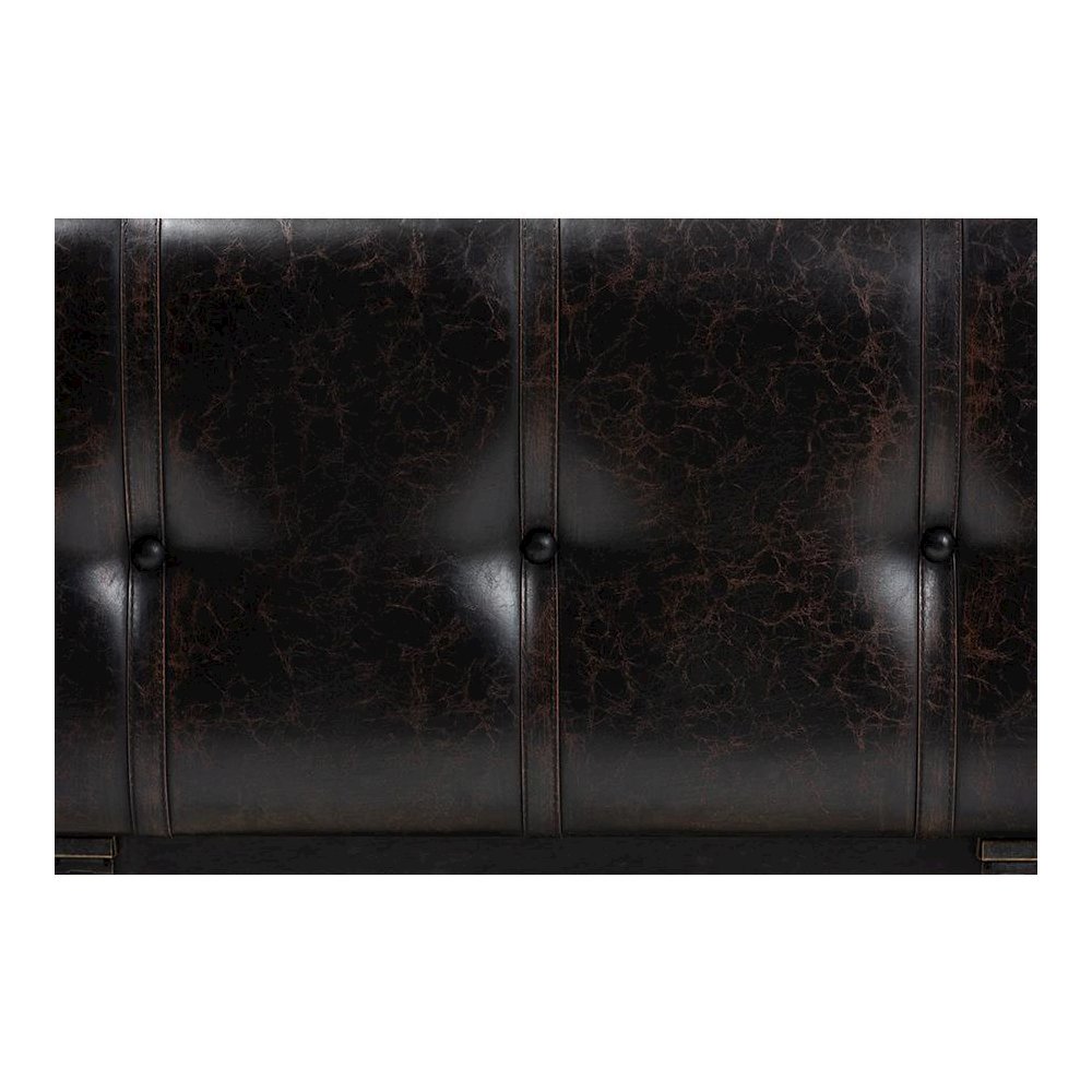 Leather Upholstered 2-Drawer Storage Trunk Ottoman