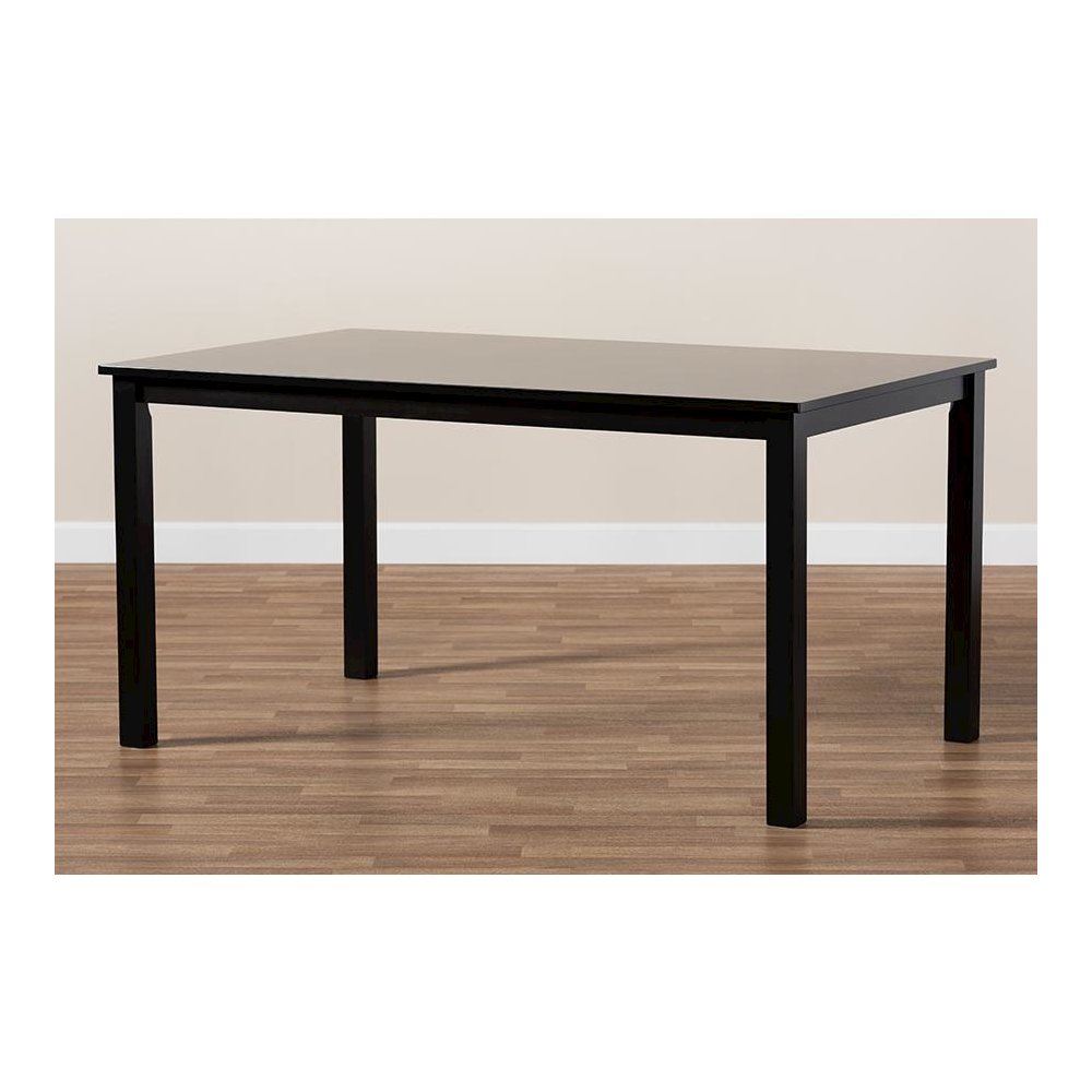 Espresso Brown Finished Rectangular Wood Dining Table