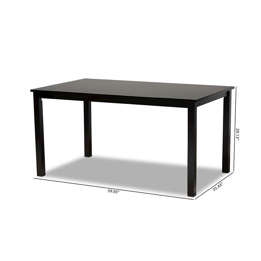 Espresso Brown Finished Rectangular Wood Dining Table