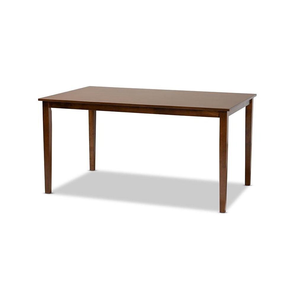 Walnut Brown Finished Rectangular Wood Dining Table