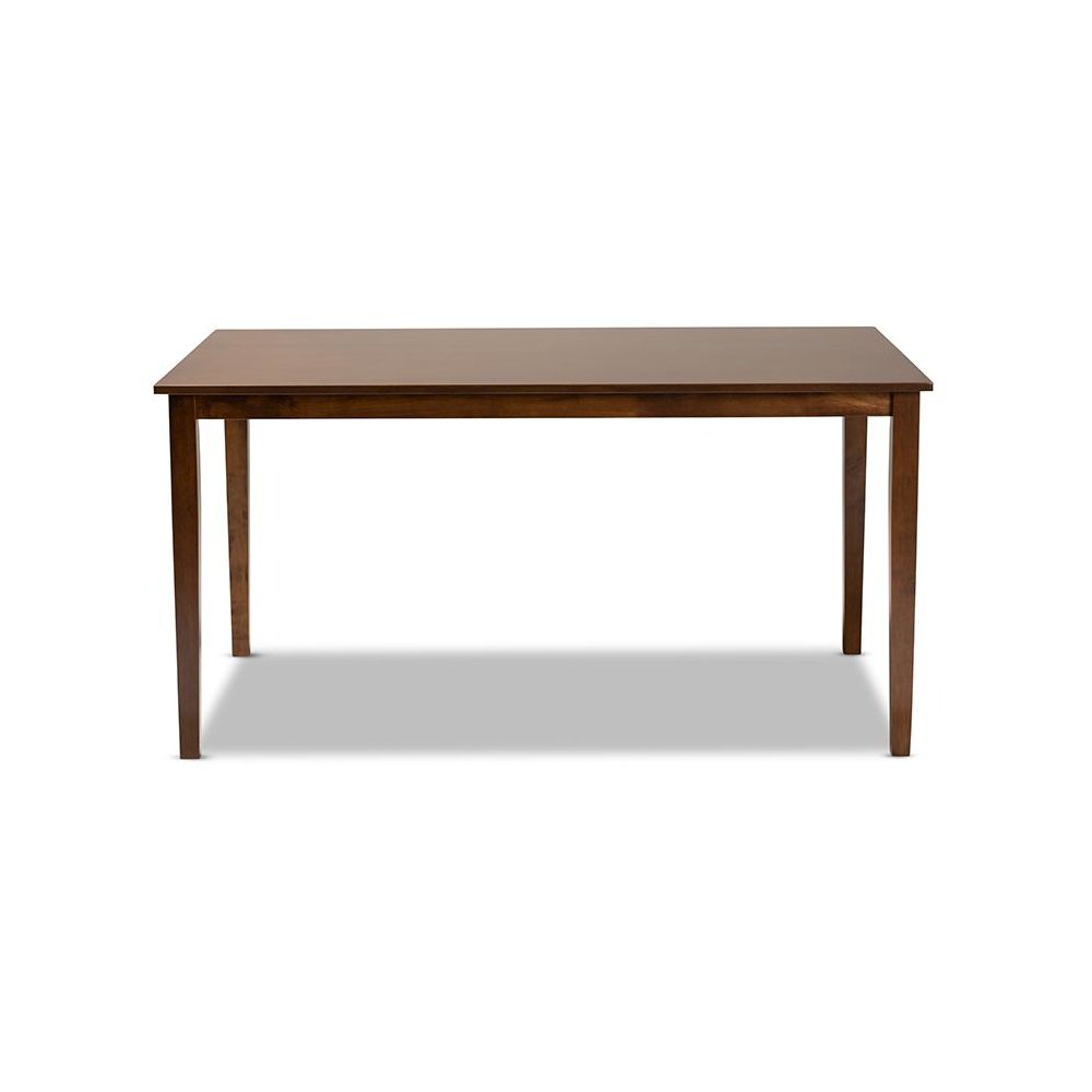 Walnut Brown Finished Rectangular Wood Dining Table