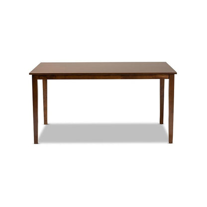 Walnut Brown Finished Rectangular Wood Dining Table