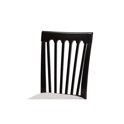 Grey Fabric Upholstered and Dark Brown Finished Wood 7-Piece Dining Set