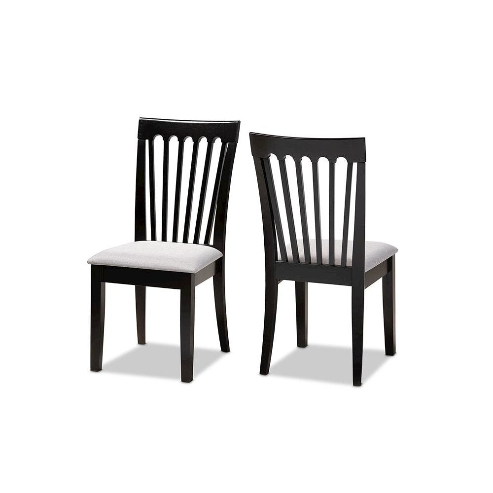 Espresso Brown Finished Wood 2-Piece Dining Chair Set