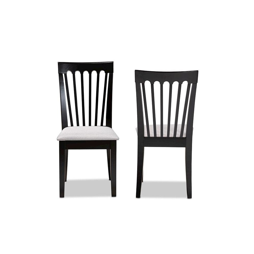 Espresso Brown Finished Wood 2-Piece Dining Chair Set