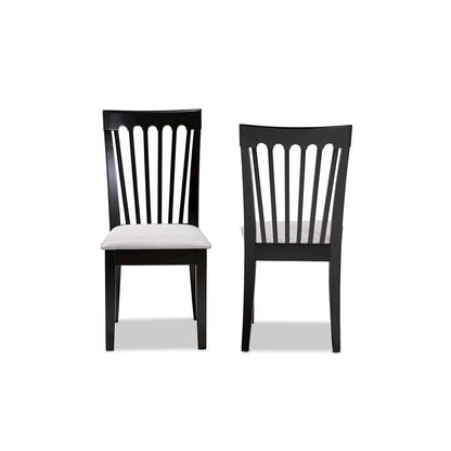 Espresso Brown Finished Wood 2-Piece Dining Chair Set