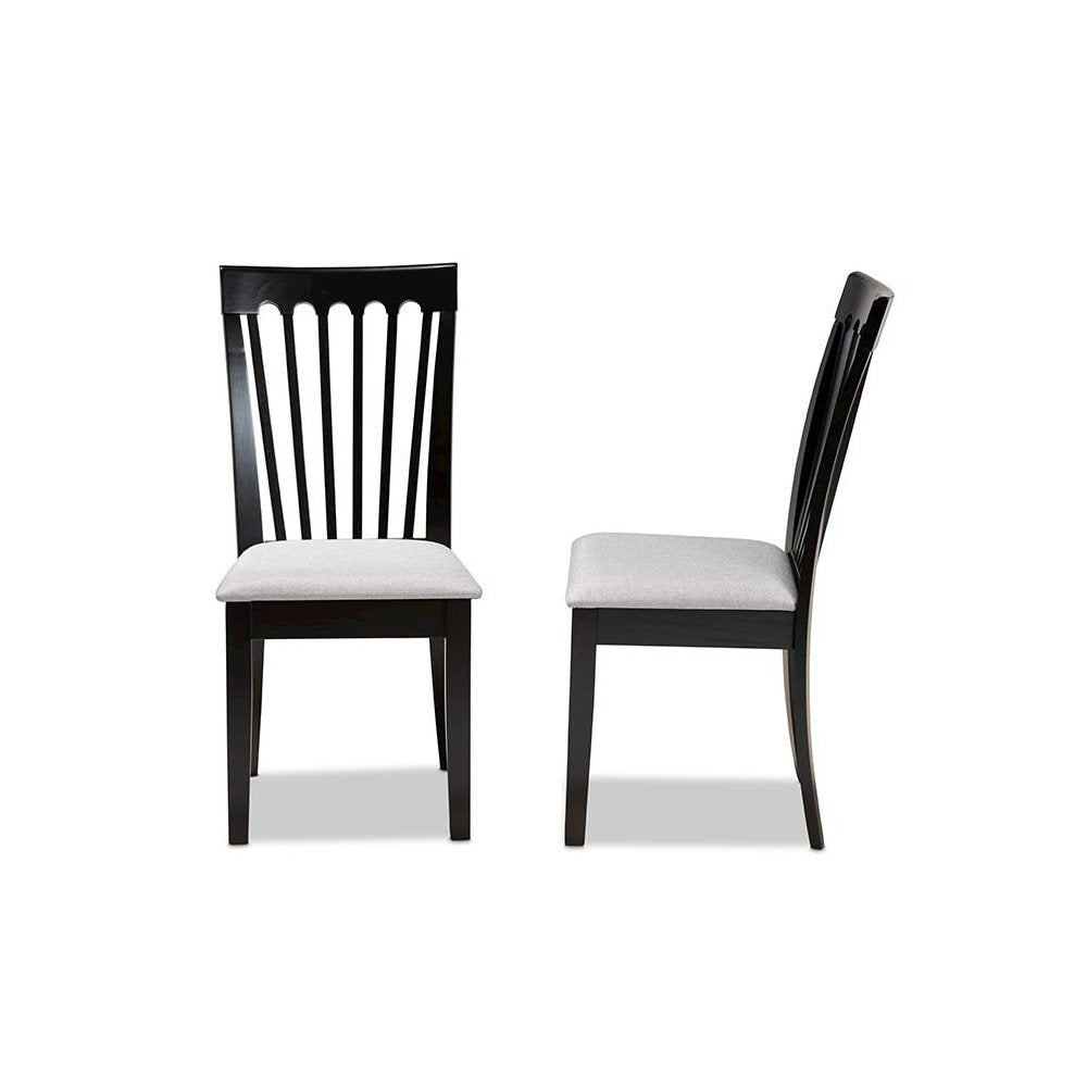 Espresso Brown Finished Wood 2-Piece Dining Chair Set