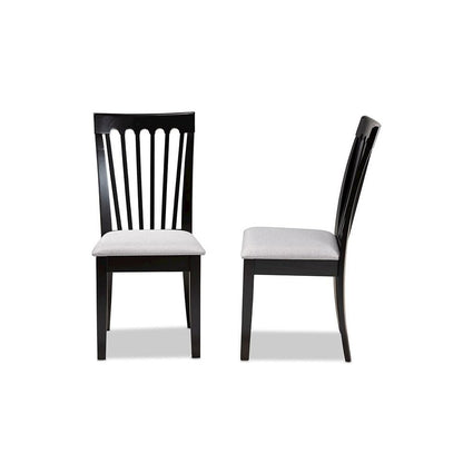 Espresso Brown Finished Wood 2-Piece Dining Chair Set