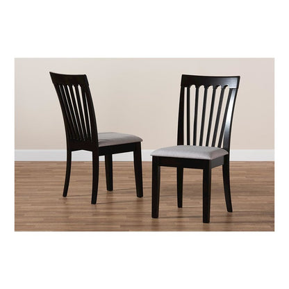 Espresso Brown Finished Wood 2-Piece Dining Chair Set