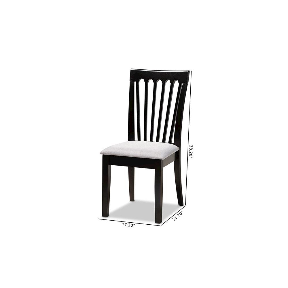 Espresso Brown Finished Wood 2-Piece Dining Chair Set