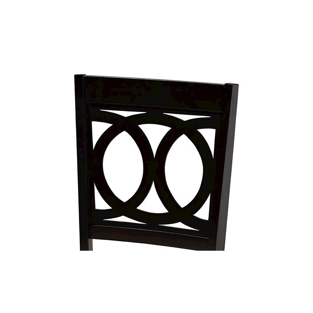 Fabric Upholstered Espresso Brown Finished Wood 2-Piece Dining Chair Set Set