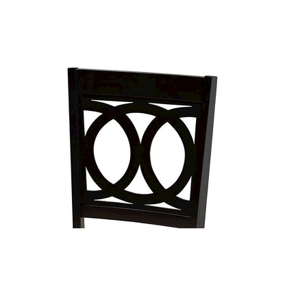 Fabric Upholstered Espresso Brown Finished Wood 2-Piece Dining Chair Set Set