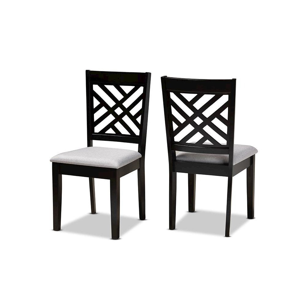 Espresso Brown Finished Wood 2-Piece Dining Chair Set Set