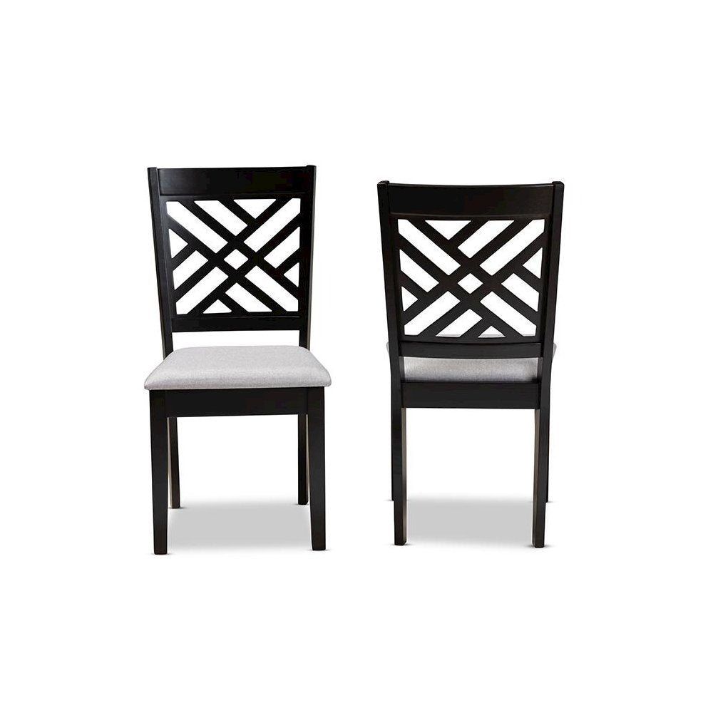 Espresso Brown Finished Wood 2-Piece Dining Chair Set Set
