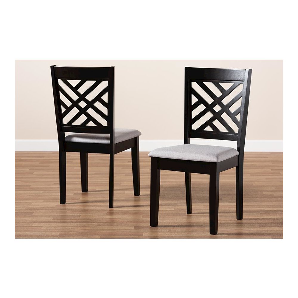 Espresso Brown Finished Wood 2-Piece Dining Chair Set Set