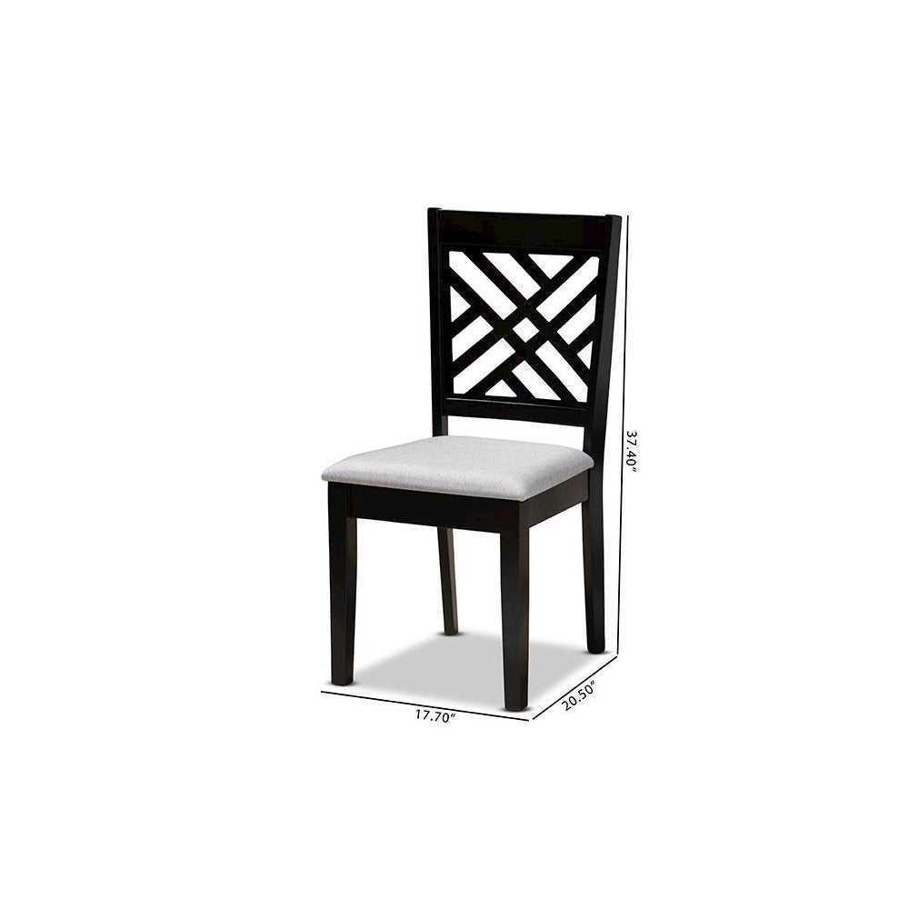 Espresso Brown Finished Wood 2-Piece Dining Chair Set Set