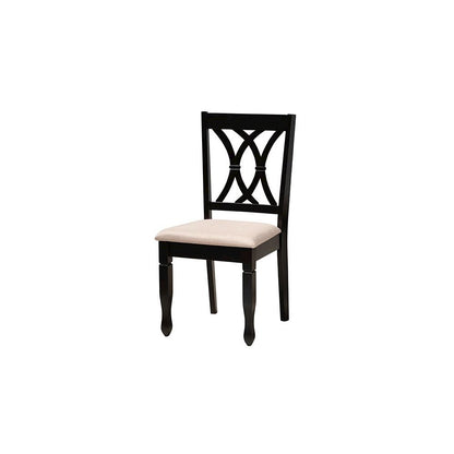 Maya Modern Beige Fabric and Espresso Brown Finished Wood 7-Piece Dining Set