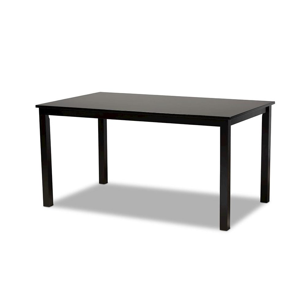 Sand Fabric Upholstered Dark Brown Finished 7-Piece Wood Dining Set