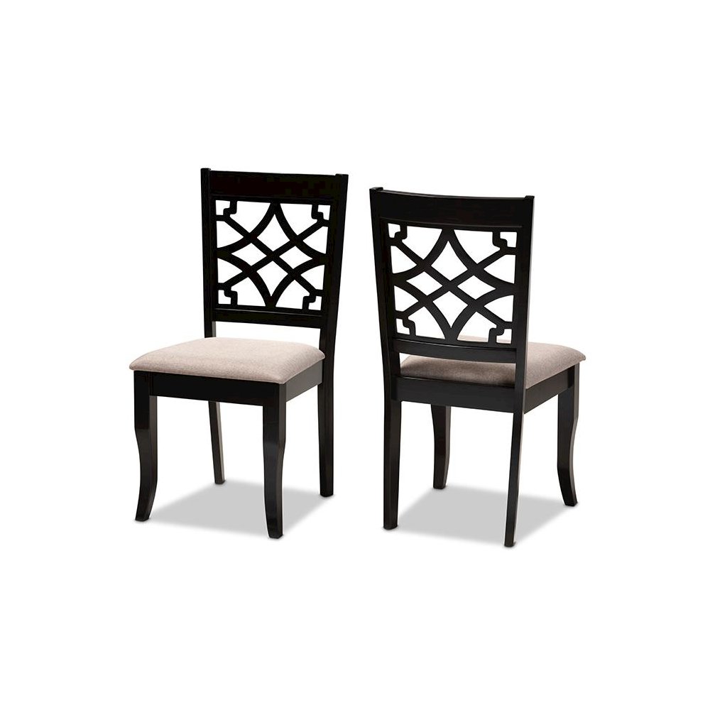 Espresso Brown Finished Wood 2-Piece Dining Chair Set