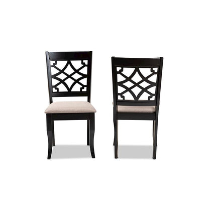 Espresso Brown Finished Wood 2-Piece Dining Chair Set