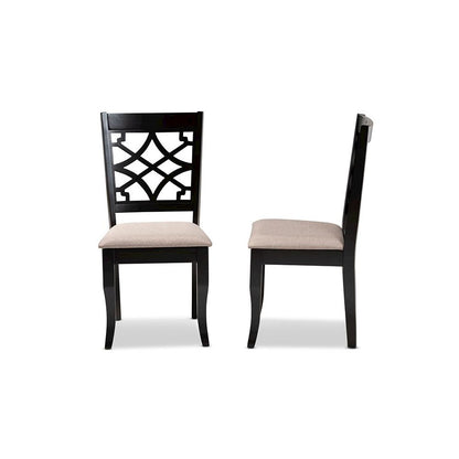 Espresso Brown Finished Wood 2-Piece Dining Chair Set