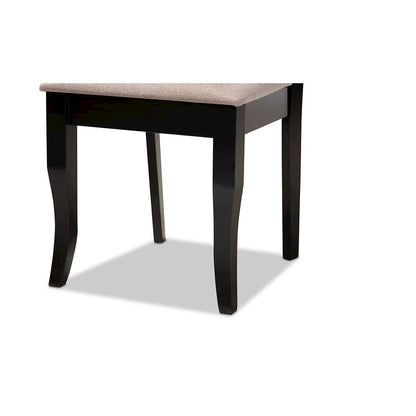 Espresso Brown Finished Wood 2-Piece Dining Chair Set