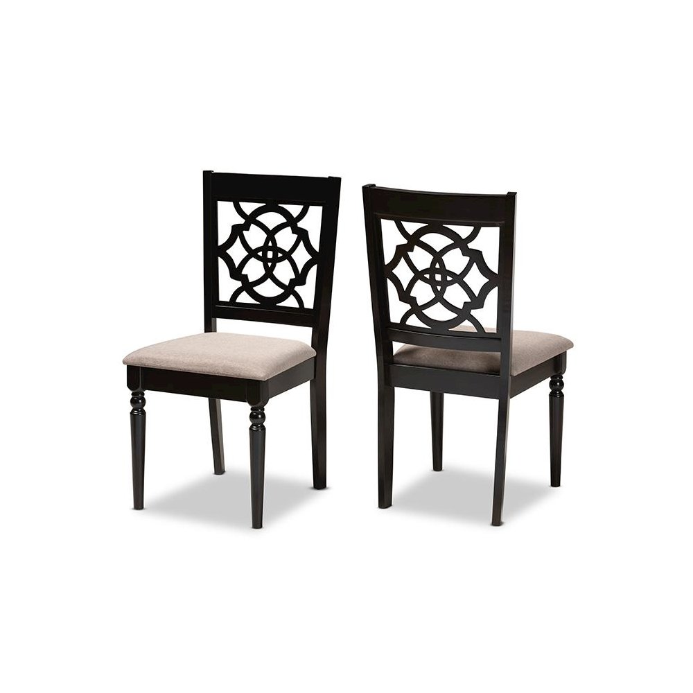 Espresso Brown Finished Wood 2-Piece Dining Chair Set Set