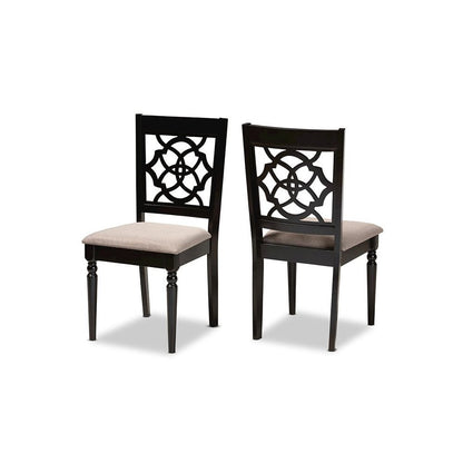 Espresso Brown Finished Wood 2-Piece Dining Chair Set Set