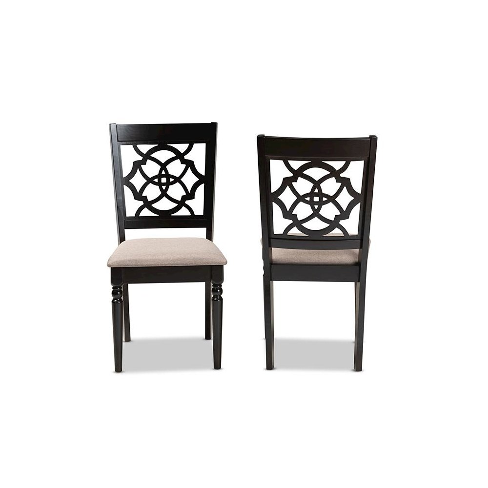 Espresso Brown Finished Wood 2-Piece Dining Chair Set Set