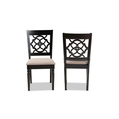 Espresso Brown Finished Wood 2-Piece Dining Chair Set Set
