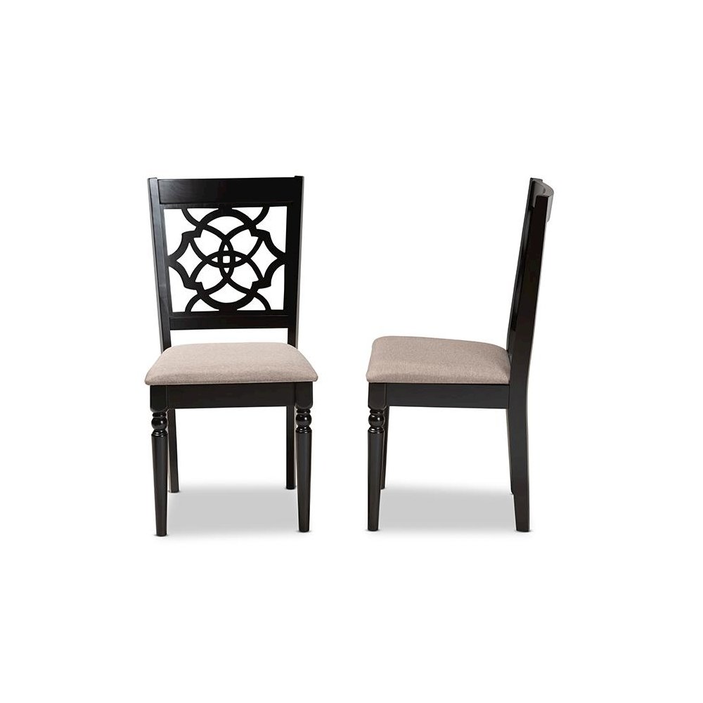 Espresso Brown Finished Wood 2-Piece Dining Chair Set Set