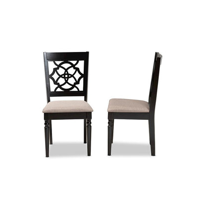 Espresso Brown Finished Wood 2-Piece Dining Chair Set Set