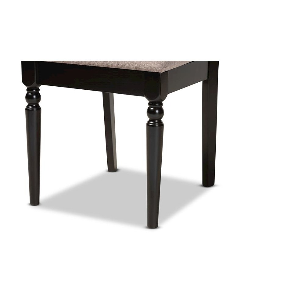 Espresso Brown Finished Wood 2-Piece Dining Chair Set Set