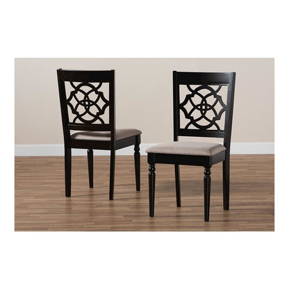 Espresso Brown Finished Wood 2-Piece Dining Chair Set Set