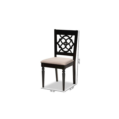 Espresso Brown Finished Wood 2-Piece Dining Chair Set Set