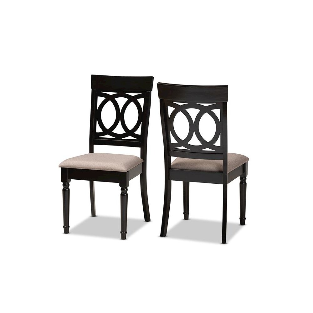 Espresso Brown Finished Wood 2-Piece Dining Chair Set Set