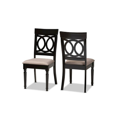 Espresso Brown Finished Wood 2-Piece Dining Chair Set Set