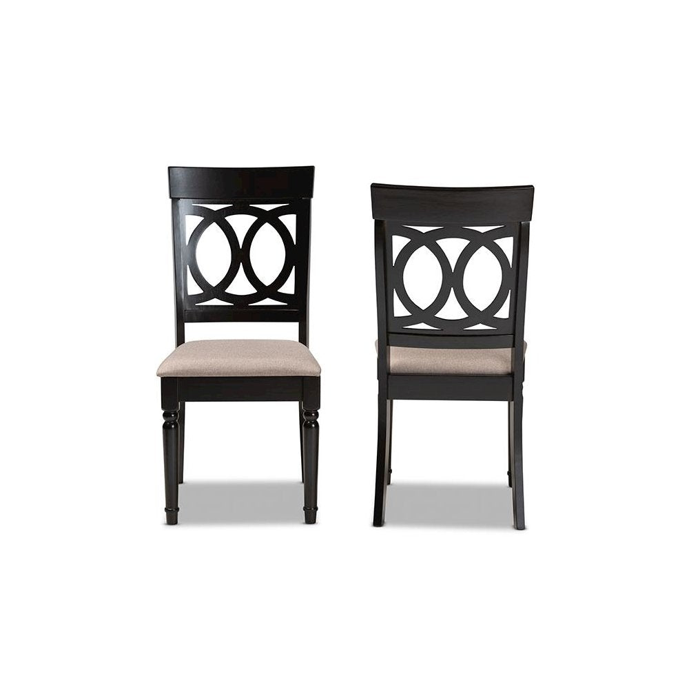 Espresso Brown Finished Wood 2-Piece Dining Chair Set Set