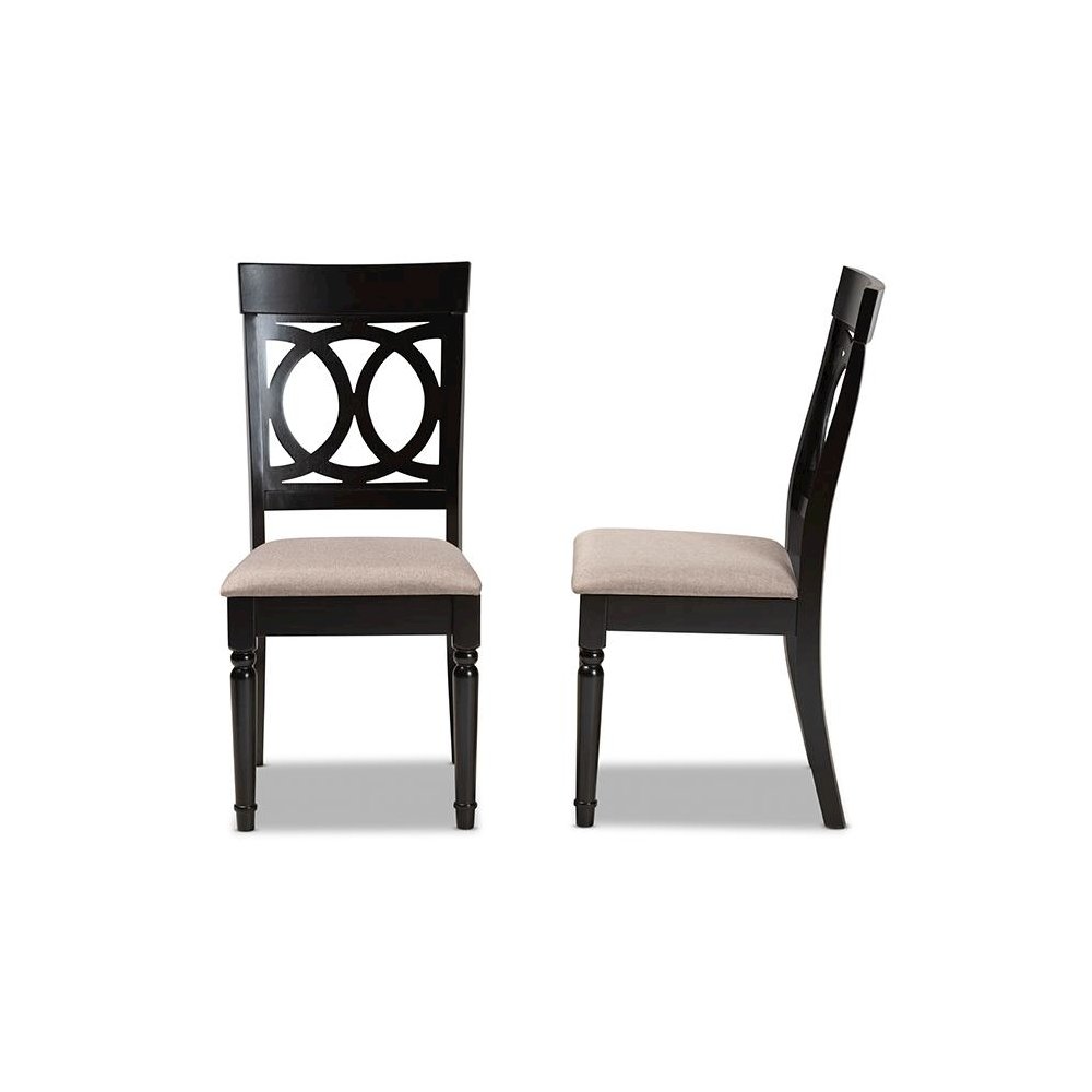 Espresso Brown Finished Wood 2-Piece Dining Chair Set Set