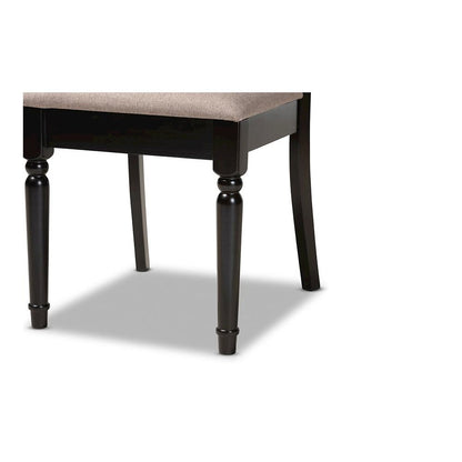 Espresso Brown Finished Wood 2-Piece Dining Chair Set Set